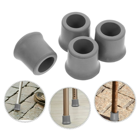 DECOMELODY 4Pcs Walker Feet Replacement Grey Rubber for Commodes and Canes