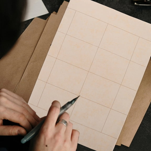 DECOMELODY 5 Sheets Chinese Calligraphy Xuan Paper Beige 18x6.3x0.04in Guided Suitable for Learners of All Levels