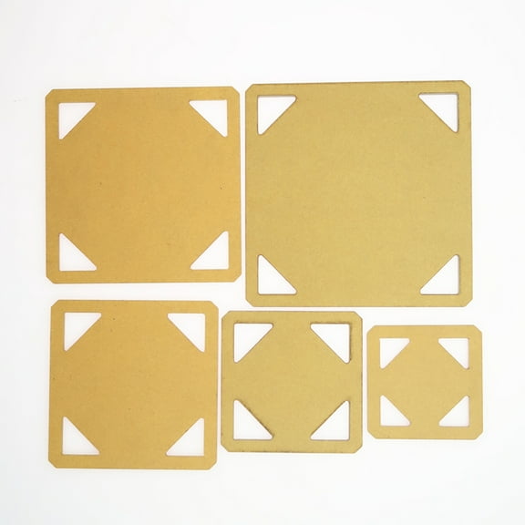 DECOMELODY 5Pcs Golden Square Ruler for Quilting and Embroidery PVC Crafting