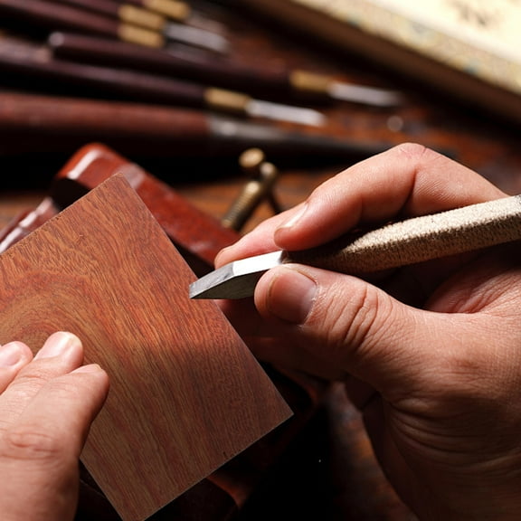 DECOMELODY 5Pcs Small Wood Block for Children Creative Projects Wall Decor Brown Rectangular 2.36X1.57X0.39In