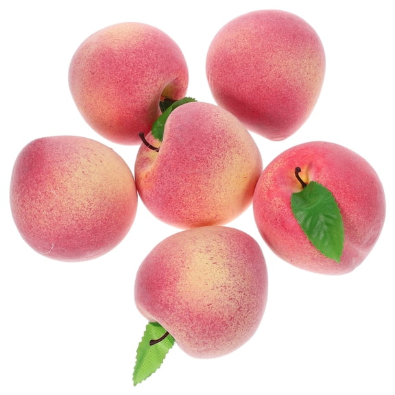 DECOMELODY 6Pcs Artificial Peach Realistic Peach Photo Props EVA Foam Bright Color for Display