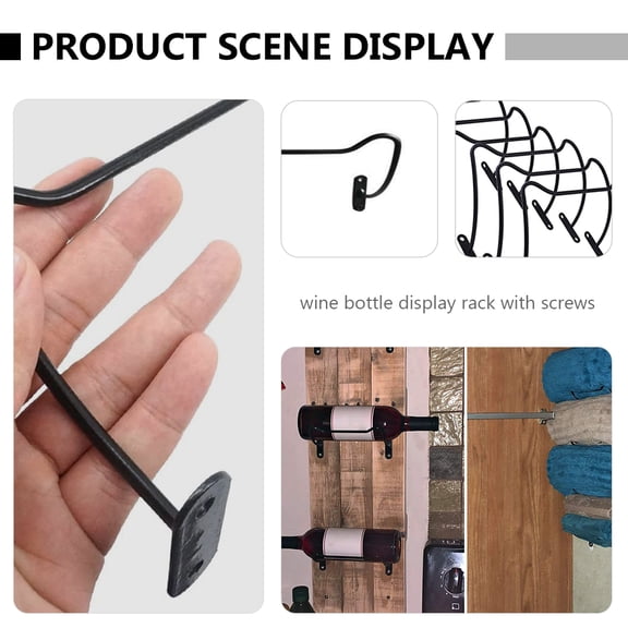 DECOMELODY Bottle Racks Iron Wine Display Racks Black 6Pcs 9.4x3.9in