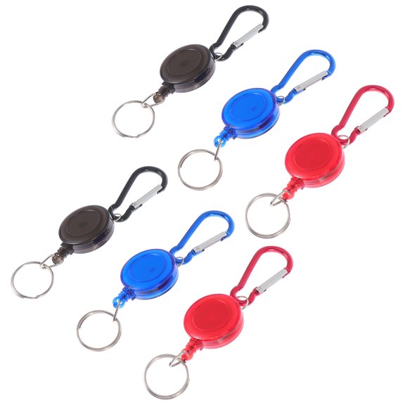 DECOMELODY 6Pcs Key Reel Ring for Daily Use 4.7X1.2X0.6In