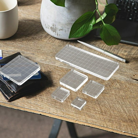 DECOMELODY 6Pcs Stamp Block for Precise Placement and Scrapbooking Tools