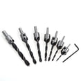 thumbnail image 1 of DECOMELODY 7Pcs Woodworking Chamfer Drilling Tool Set Steel for Woodworking Projects, 1 of 7