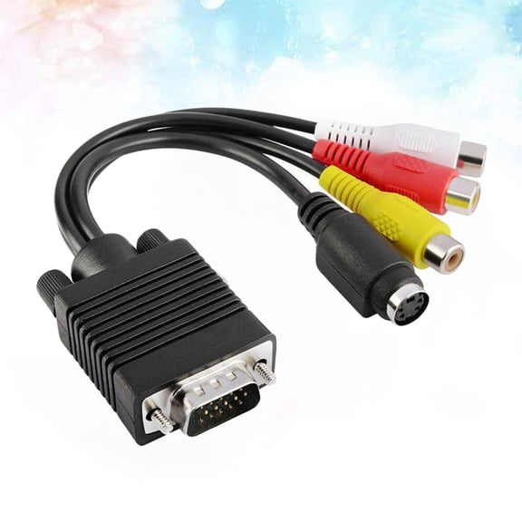 DECOMELODY Adapter Cable 1Set PC Conversion Cord for Multimedia Interface with Audio Video Function Black