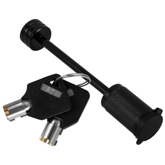 DECOMELODY Black Trailer Lock for Coupler 1 Set Zinc Alloy Hitch Pin Lock Anti-theft Protection