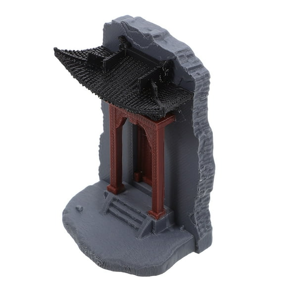 DECOMELODY Chinese Gate Model Multi Color Resin Garden Statue Outdoor Japanese Aquarium Decor 1Set