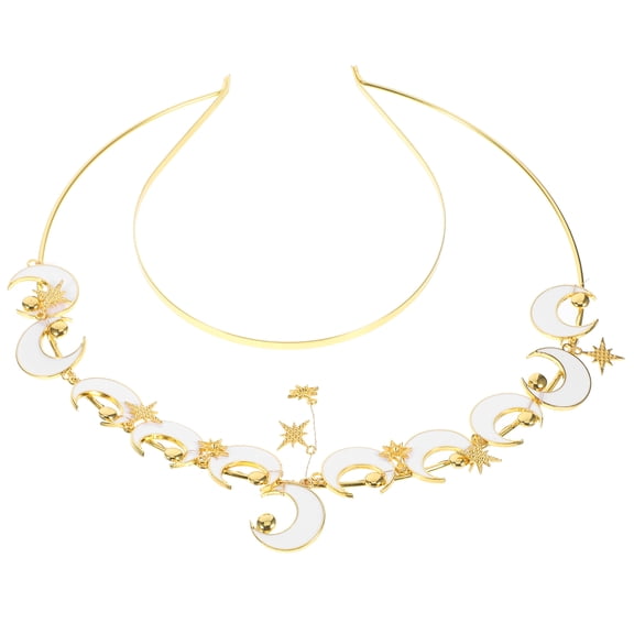 DECOMELODY Metal Headpiece Moon Shape 1Pcs Stays in Place Bridal Hair Piece for Formal Events