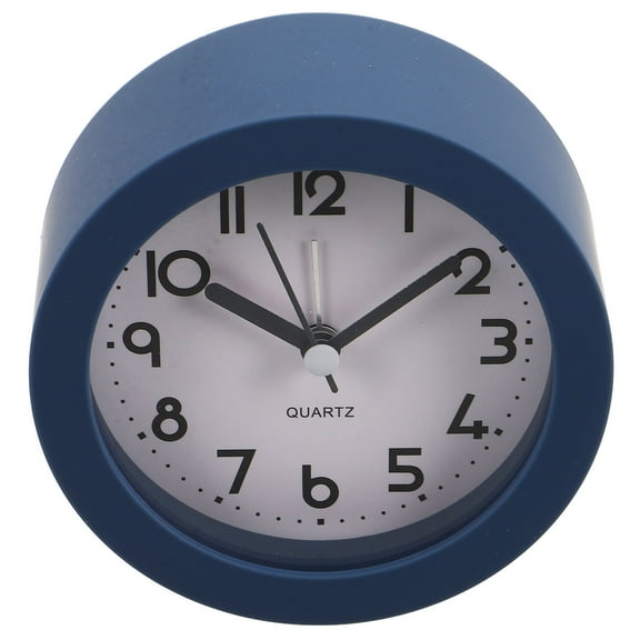 DECOMELODY Round Dark Blue Alarm Clock With Night Light And Silent Operation For Kids 1Pcs
