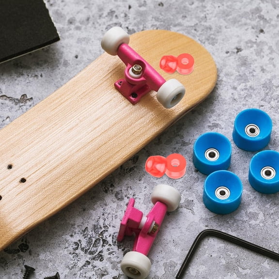 DECOMELODY Skate Accessories 4Pcs Red Pu Skateboard Bushings 1.0X0.6X0.6In For Vibration Dampening