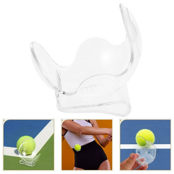 DECOMELODY Tennis Players Portable Design Tennis Ball Holder 6.3x2.6x2.6in Transparent Plastic 1Pack