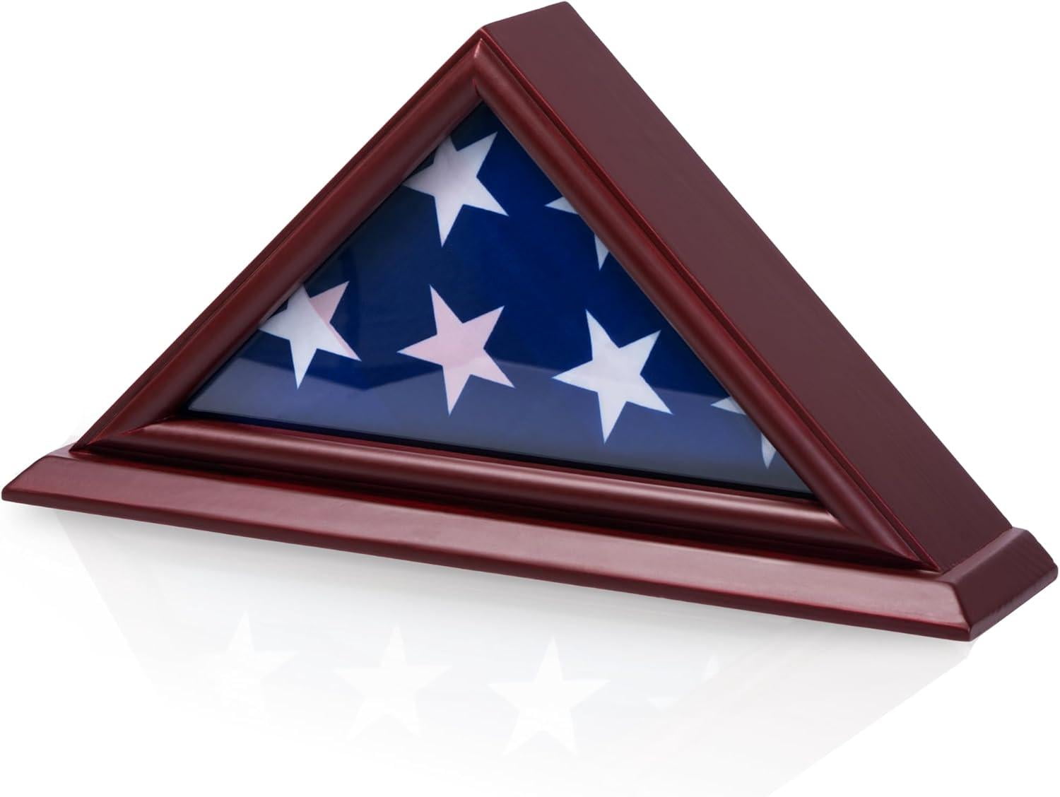 DECOMIL 3x5 Flag Display Case, Cherry Wood Shadow Box - Walmart.com