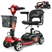 DECOMIL 4 Wheels Folding Motorized Mobility Scooter, Lightweight Electric Scooter with Long Battery Life, Premium Comfort Seat, and LED Lights, for Adults and Seniors, Supports up to 285 lbs