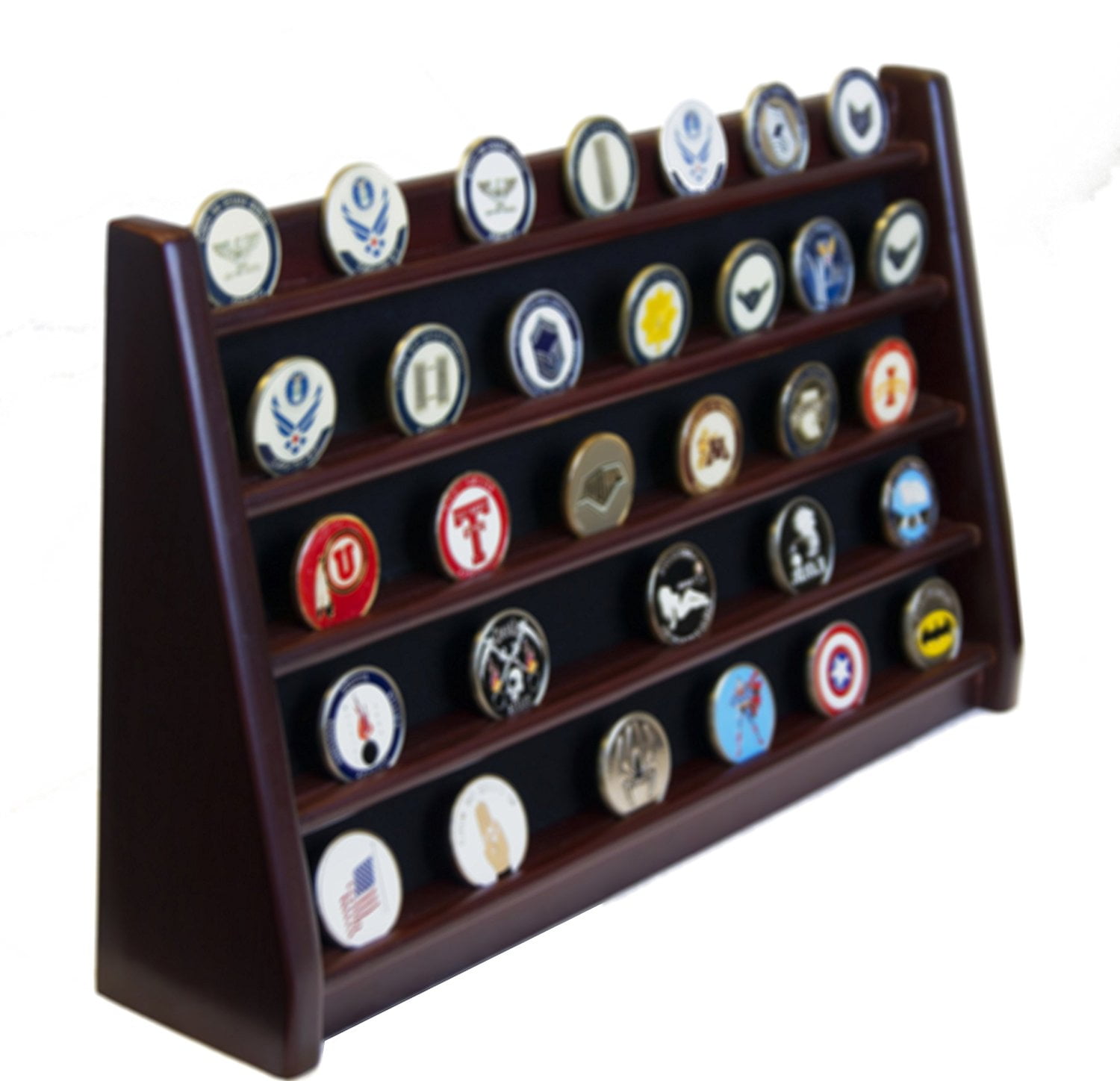 DECOMIL - 5 Rows Shelf Challenge Coin Holder Display Casino Chips ...