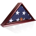 thumbnail image 1 of DECOMIL 5x9 Flag Display Case for Burial Flag, Solid Wood Shadow Box, Wall Mount or Freestanding, 1 of 5