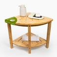 Bamboo Corner Shower Bench, Bathroom Shower Stool with