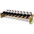 thumbnail image 1 of DECOMIL Bamboo Wine Rack, 9-Bottle Countertop Wine Storage Stand, Modular & Stackable Wooden Wine Rack Organizer, 1 of 7