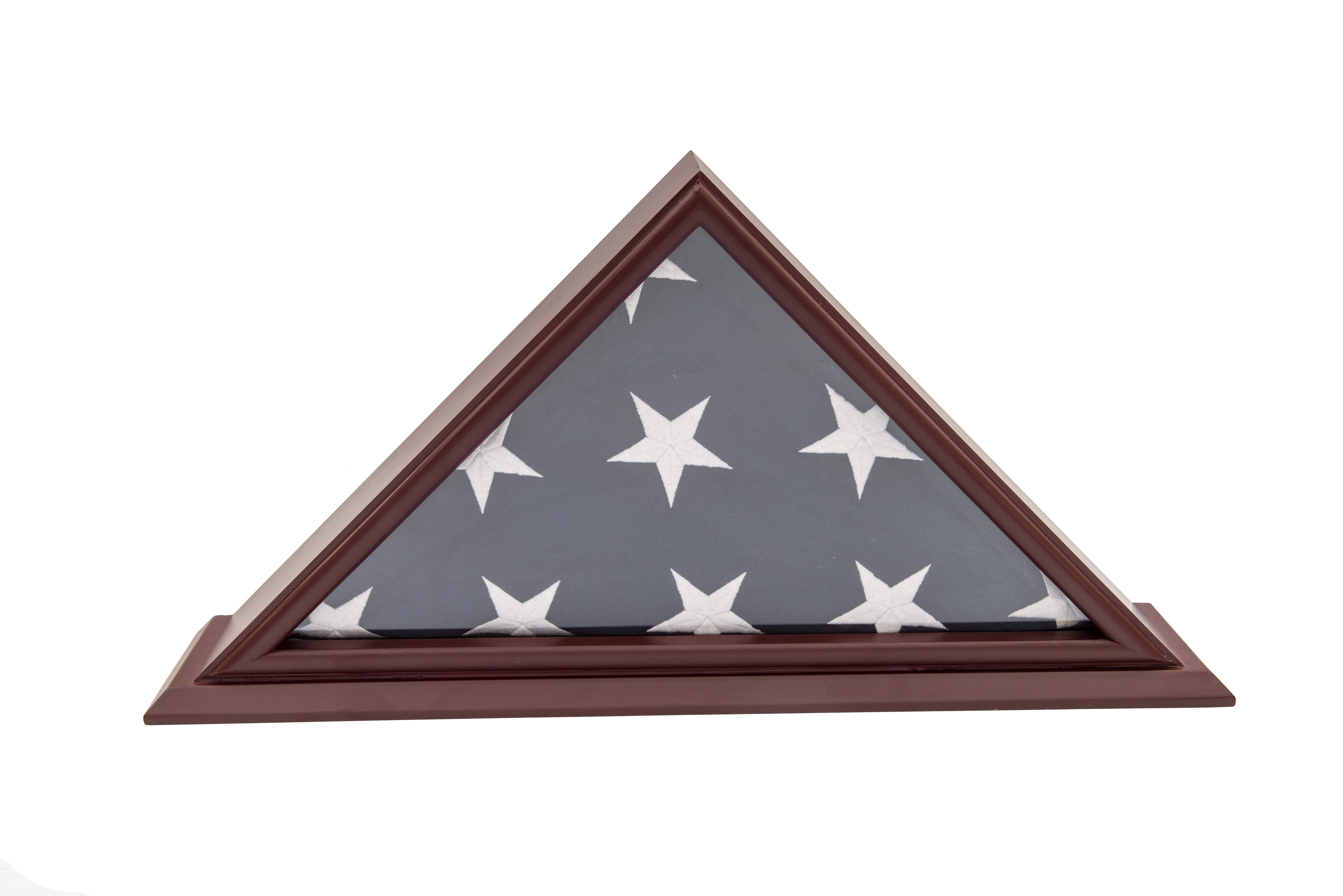 Nixvexy Military Burial Flag Display Case - Solid Wood, Glass Front, Holds 5'x9.5' Flag, Certificates & Medals - View #2