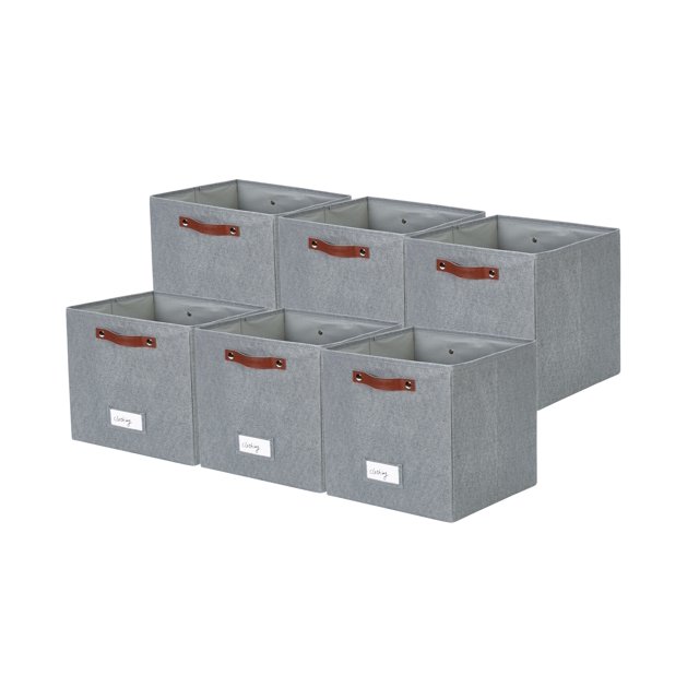 Cube Organizer Bins, Cube Storage Bins with Handles, Set of 6