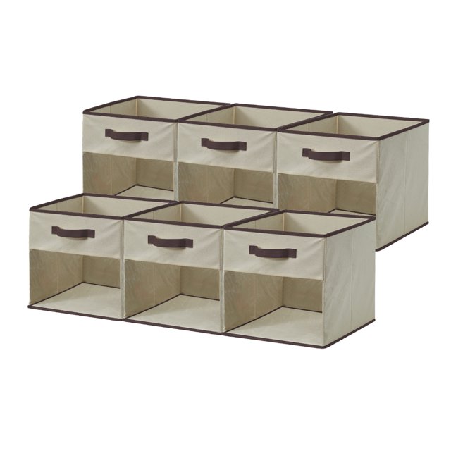 Cube Storage Bins with Clear Window, Storage Cubes, Set of 6