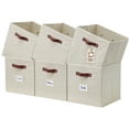 thumbnail image 1 of DECOMOMO Fabric Storage Bin | Cube Storage Bin | Closet Organizers | Set of 6, Beige, 1 of 8