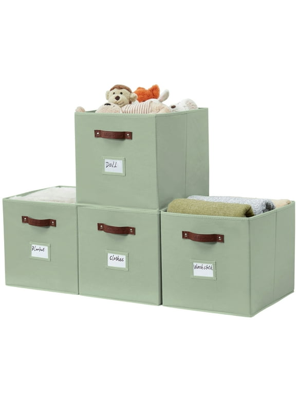DECOMOMO Fabric Storage Cubes Closet Organizer Cubby Bins with Handles