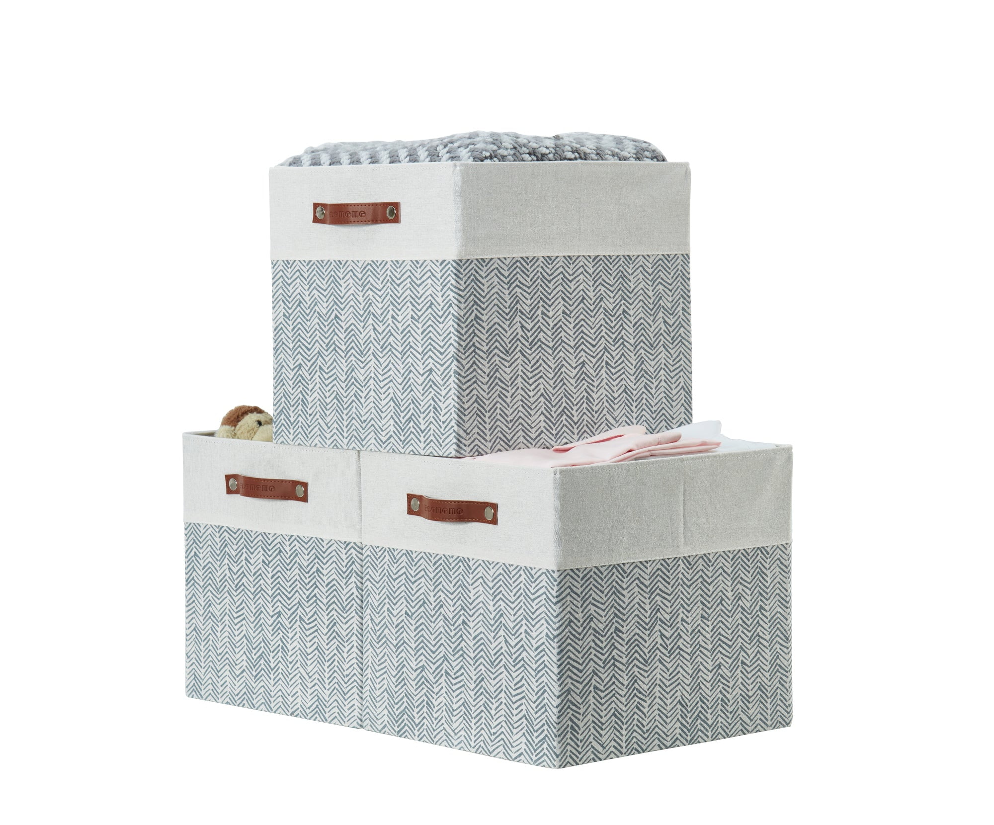 Large Fabric Storage Baskets, Collapsible Cube Box 13x15x13