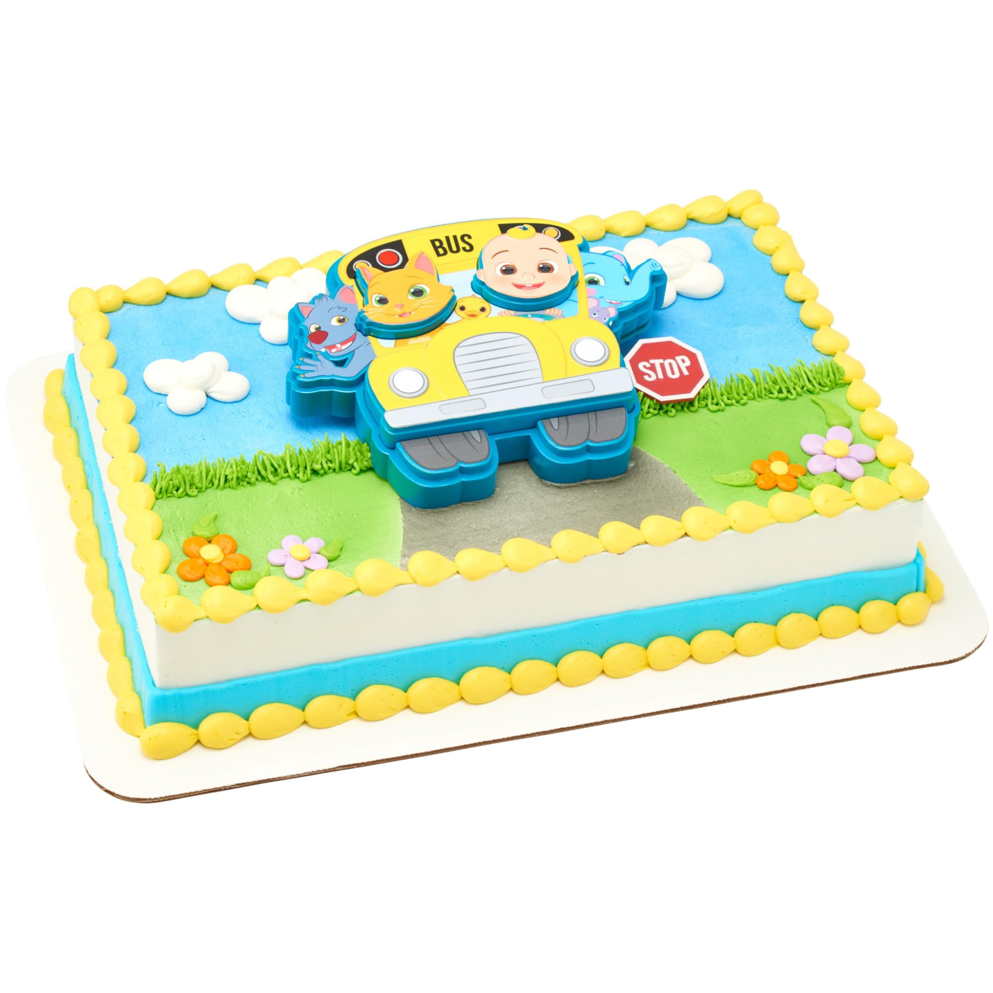 DECOPAC DecoSet CoComelonTRDNReady for Adventure! Cake Topper, 4 Piece Cake Decoration Set With JoJo, Kittens, Wally, and Ello Puzzle Jigsaw (27978)