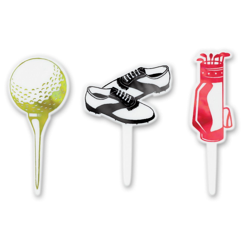 DECOPAC Golf Themed DecoPic Cupcake Picks (12 Count)