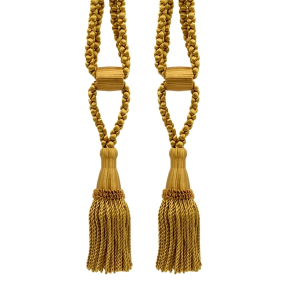 DECOPRO Beautiful Curtain & Drapery Tassel Tieback, Adjustable Cord Length with Elegant Bullion Design, Tassel Length 5 1/2" (14cm), Spread 24" (61cm) # TBC055SPR24, #D05 Set of 2