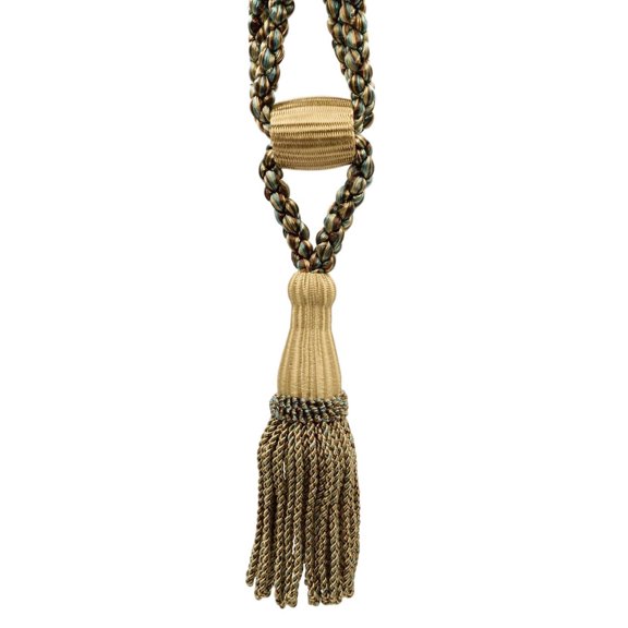 DECOPRO Beautiful Curtain & Drapery Tassel Tieback, Adjustable Cord Length with Elegant Bullion Design, Tassel Length 5 1/2" (14cm), Spread 24" (61cm) # TBC055SPR24, #PR24 Set of 2