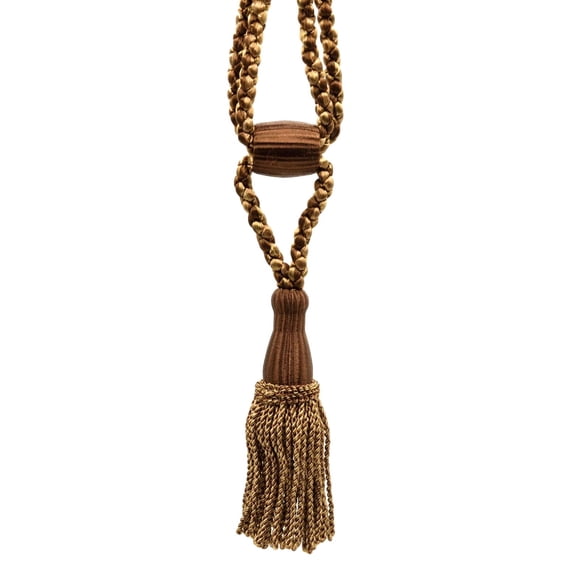 DECOPRO Beautiful Curtain & Drapery Tassel Tieback, Adjustable Cord Length with Elegant Bullion Design, Tassel Length 5 1/2" (14cm), Spread 24" (61cm) # TBC055SPR24, #PR03 Set of 2