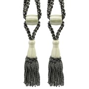 DECOPRO Beautiful Curtain & Drapery Tassel Tieback, Adjustable Cord Length with Elegant Bullion Design, Tassel Length 5 1/2" 14cm, Spread 24" 61cm # TBC055SPR24, #PR23 Set of 2