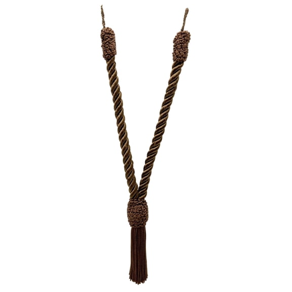 DECOPRO Beautiful Hand-Crafted Small Curtain & Drapery Tassel Tieback with Crown Tassel Design, Tassel Length 4" (10cm), Spread 17" (43cm) # TBCT04, Espresso Brown #E29 (Dark Brown) Sold Individually