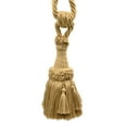 thumbnail image 1 of DECOPRO Beautifully Handcrafted Curtain & Drapery Tassel Tieback with Matte Finish, Tassel Length 6" (15cm), Spread 30" (76cm) # TBEMP6, Golden Beige #E16C (Dark Gold Beige) Sold Individually, 1 of 1