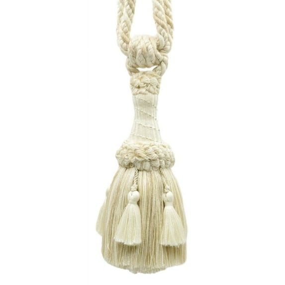 DECOPRO Beautifully Handcrafted Curtain & Drapery Tassel Tieback with Matte Finish, Tassel Length 6" (15cm), Spread 30" (76cm) # TBEMP6, #W13 Sold Individually