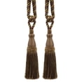 thumbnail image 1 of DECOPRO Elegant Lustrous Curtain Tassel Tieback, Tassel Length 8 1/2" (21.5cm), Spread 30" (76cm) # TBC085, Hazel Brown #PR08 (Mocha Brown, Warm Brown, Olive Beige) Set of 2, 1 of 6