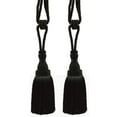 thumbnail image 1 of DECOPRO Noblesse Collection Elegant Curtain & Drapery Tassel Tieback, Tassel Length 8" (20cm), Spread 30" (76cm) # TBH8, Pure Black #K9 (Jet Black) Set of 2, 1 of 4