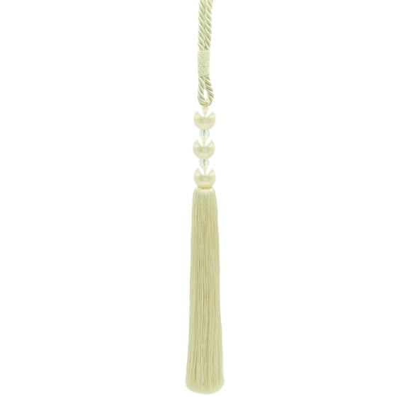 DECOPRO Sleek and Silky Curtain & Drapery Tassel Tieback with Handcrafted Triple Ball Design, Tassel Length 9" (22.5cm), Spread 28" (71cm) # TB3BALL9, Cream Ivory #A2 (Ivory / Cream) Set of 10