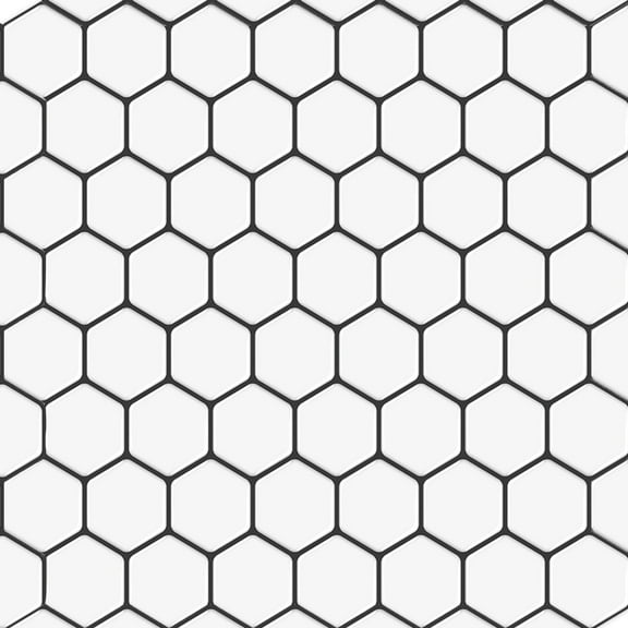 Dcor WOW 41009  Peel & Stick Backsplash, (8) 12x12-inch Sheet Covers 8 Sq Ft, White Hex Back Splash Tile Grey Grout