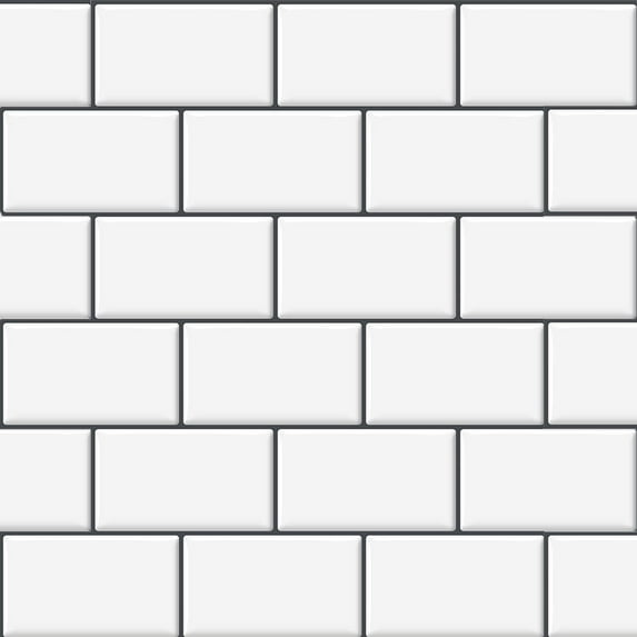 Dcor WOW 41000 Peel & Stick Backsplash, (8) 12x12-inch Sheet Covers 8 Sq Ft, White Subway Back Splash Tile Grey Grout ,