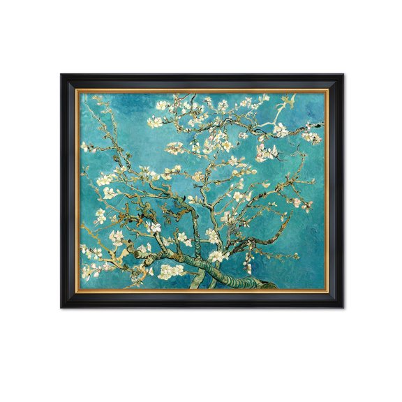 DECORARTS - Almond Blossom Tree by Vincent van Gogh. Framed Giclee Canvas Print Wall Art for Home, Wall Decor for Office, Ready to Hang, Made in USA