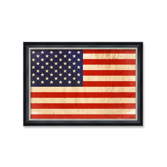 DECORARTS - American Flag Wall Art. Giclee Print with Matching Solid Wood Frame. Framed Size: W 33.25" x H 23.25", Ready to Hang.