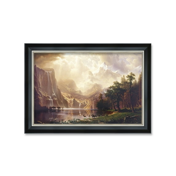 DECORARTS - Among the Sierra Nevada, California by Albert Bierstadt, Giclee Print on Acid Free Cotton Canvas Matching with Solid Wood Frame for Home Decor. Total Size w/ Frame: W 27.25 x H 19.25"
