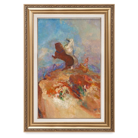 DECORARTS - Apollo by Odilon Redon. World Famous Painting Reproduction. Giclee Prints in Classic Golden Frame Ready to Hang, Total Framed size: W 30" x H 42"