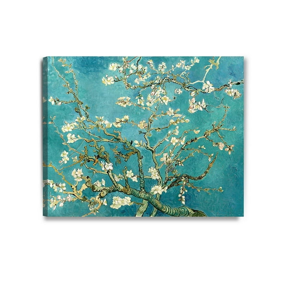 DECORARTS - Almond Blossom Tree - Vincent Van Gogh Reproductions. Giclee Canvas Print Wall Art for Home Wall Decor. 30x24x1.5