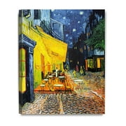 DECORARTS - Cafe Terrace At Night, Vincent Van Gogh Art Reproduction. Giclee Canvas Prints Wall Art for Home Decor 20x16x1.5