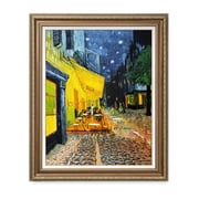 DECORARTS - Cafe Terrace At Night, Vincent Van Gogh Classic Art. Giclee Prints Framed Art for Wall Decor. Framed size: 28.75x34.75"