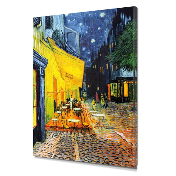 DECORARTS - Cafe Terrace At Night by Vincent van Gogh. Giclee Print on Canvas Wall Art for Home or Office, Ready to Hang